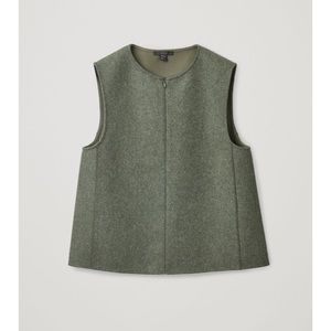 COS sleeveless wool mix vest in green